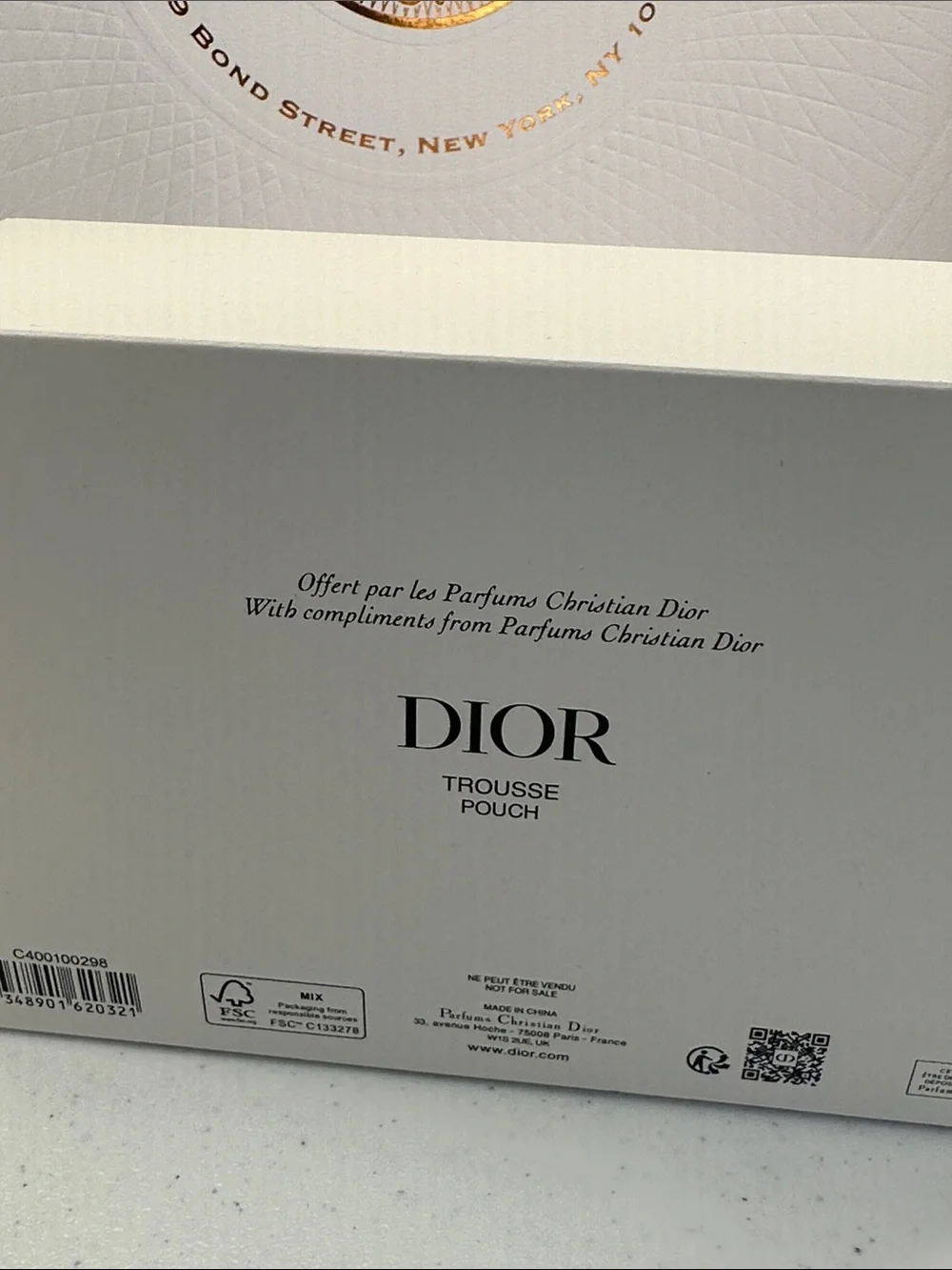 Dior BEAUTY Black velvet Embossed Zip Toiletry Pouch NWT